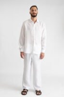 Regular fit linen shirt White