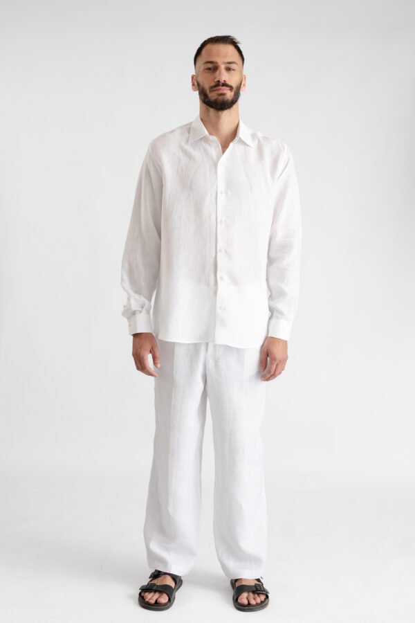 Regular fit linen shirt White